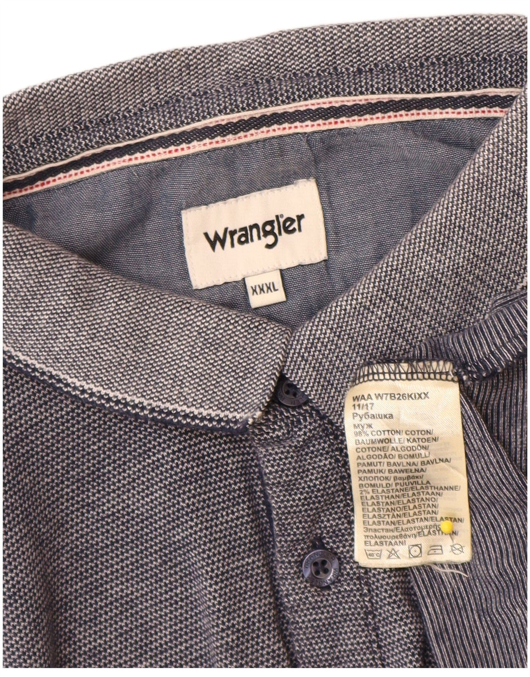 Wrangler herre poloshirt 3XL marineblå bomuld