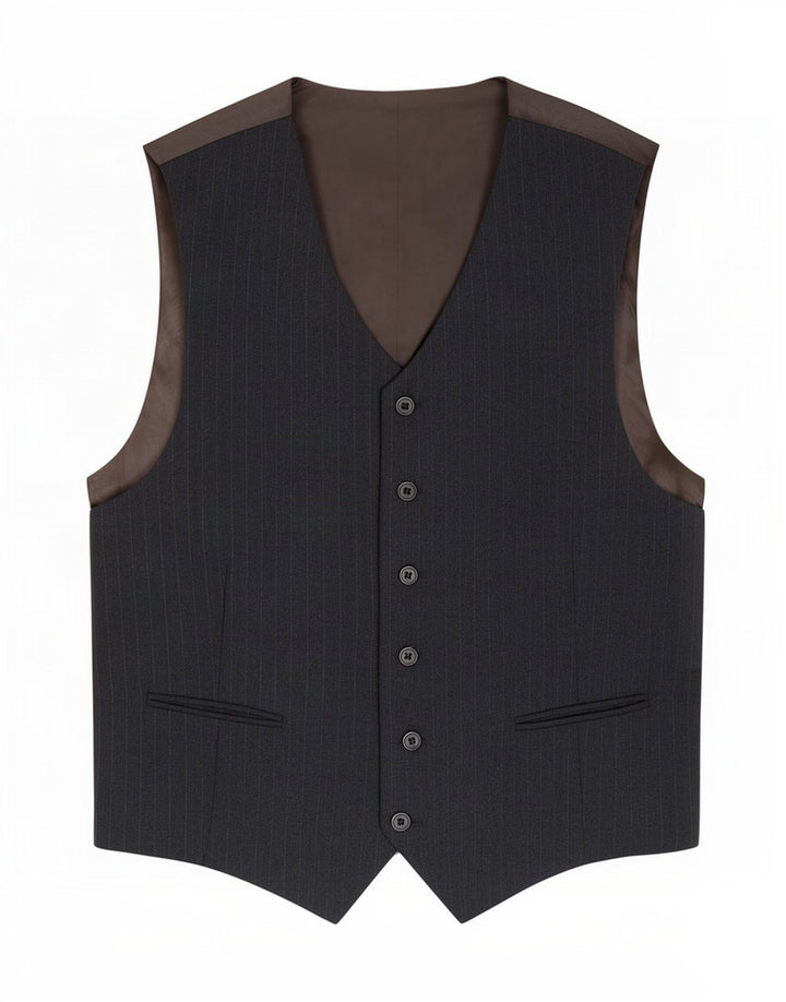 Vintage herrevest IT 48 Medium Grey Pinstripe