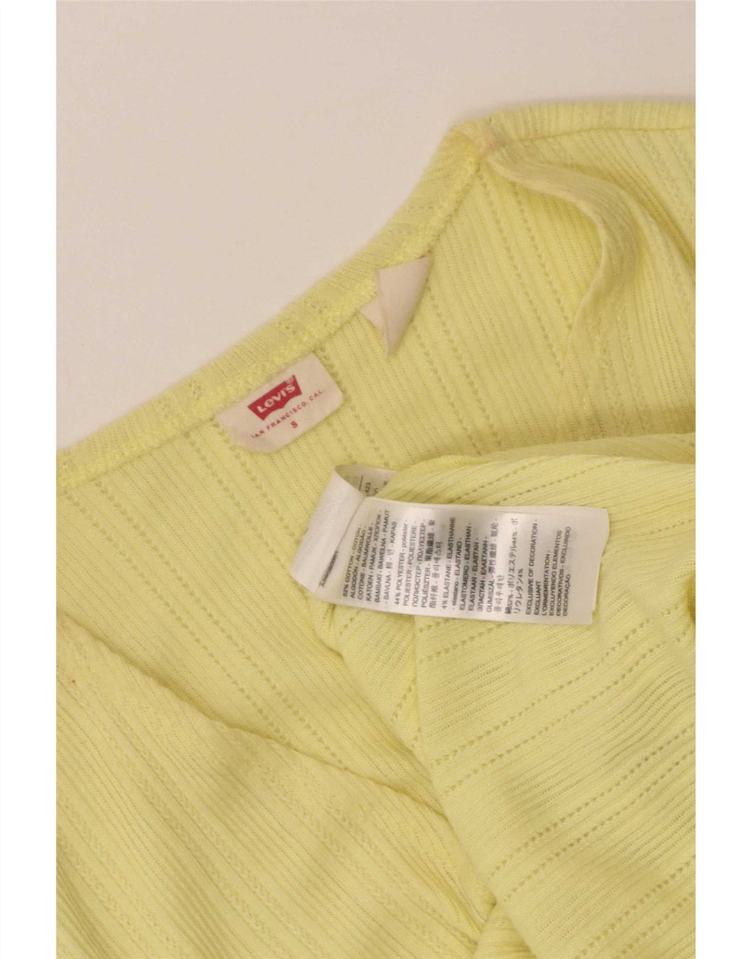 Levi's Womens Crop Wrap Cardigan Top UK 8 Small Yellow Bomuld