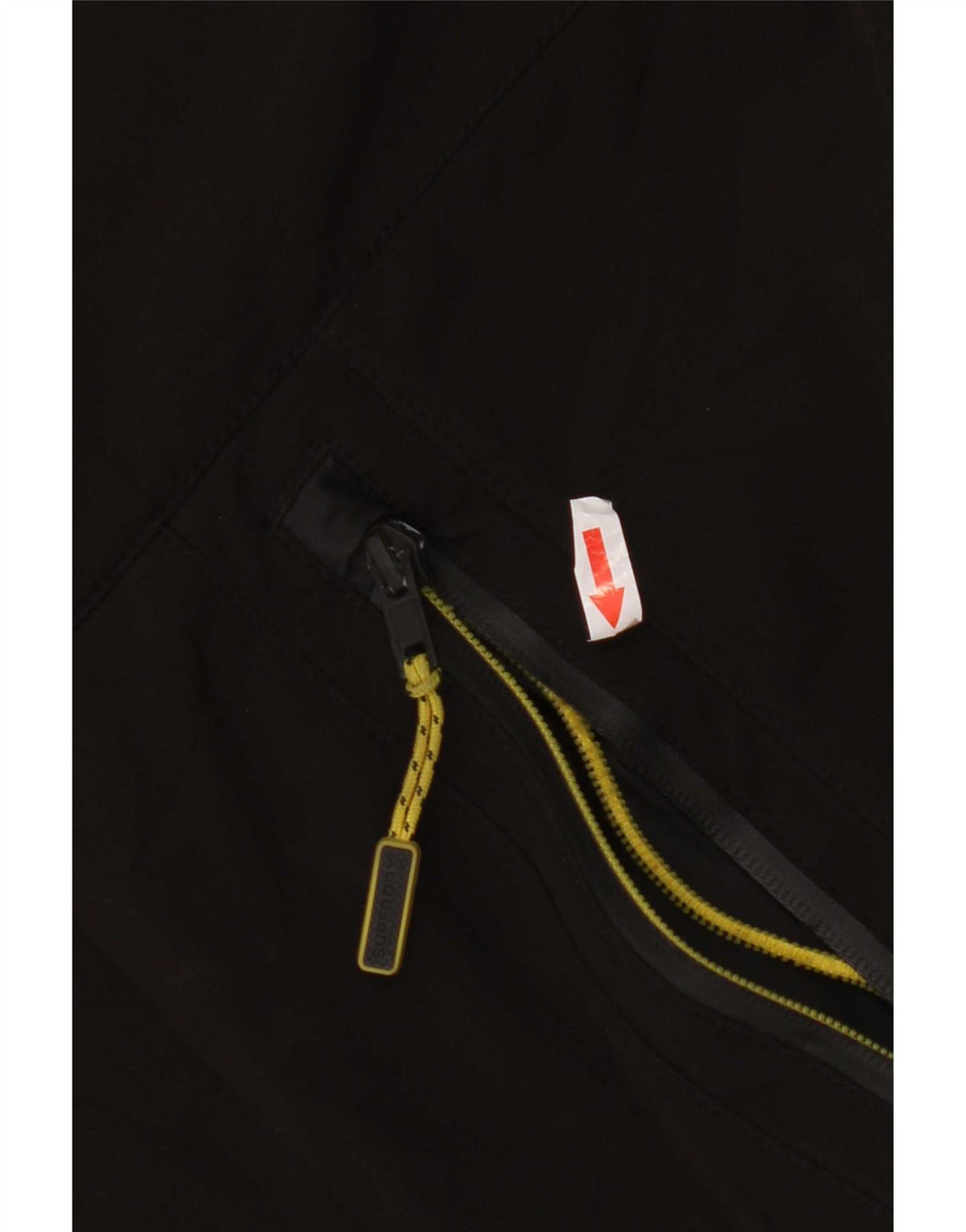 Superdry Windbreaker-jakke med hætte til mænd UK 36 Lille sort polyester