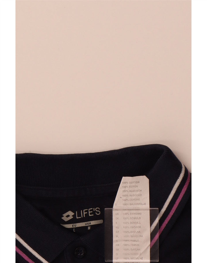 LOTTO Mens Life's Polo Shirt Medium Navy Blue Cotton