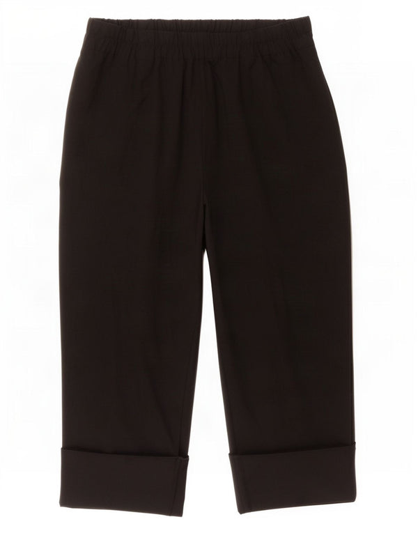 Zara Womens Loose Fit Cropped Trousers 2XL W34 L25 Sort Polyester
