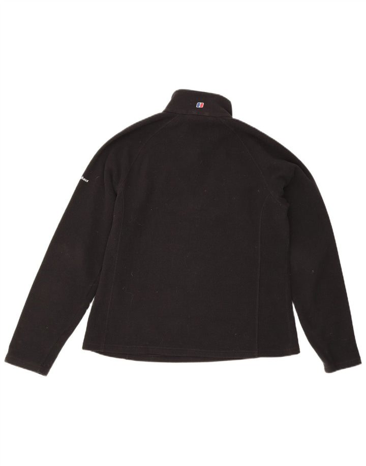 BERGHAUS Womens Zip Neck Fleece Jumper UK 16 Large Black Polyester