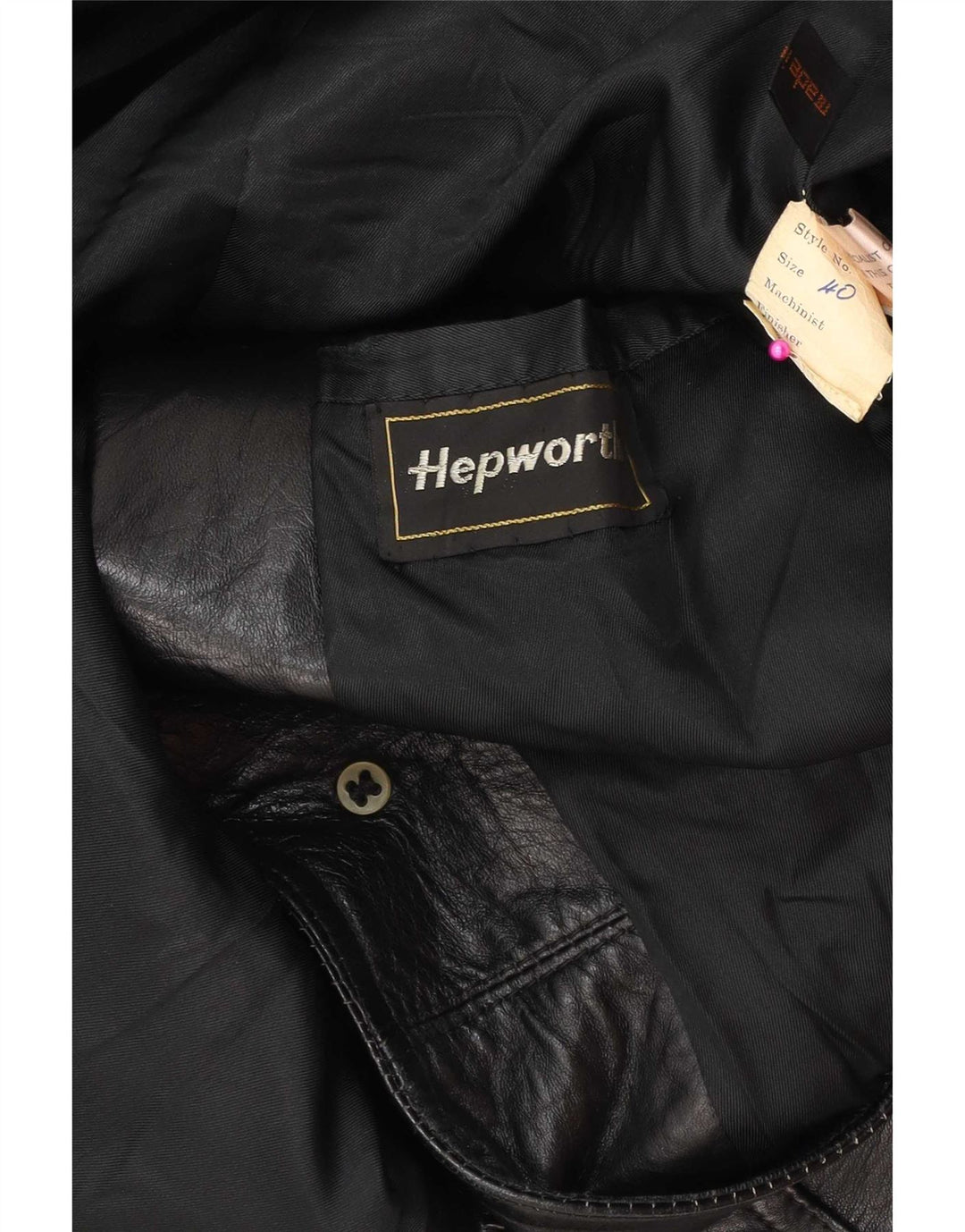 Vintage herre 2 knap læder blazerjakke UK 40 Large Black