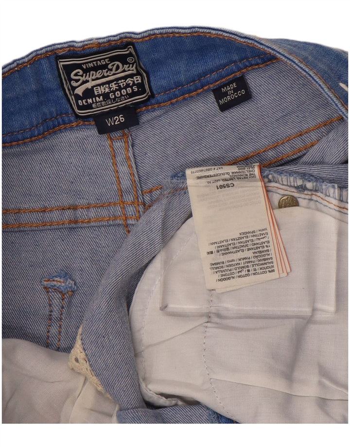 SUPERDRY denimshorts til kvinder W26 Små blå bomuld