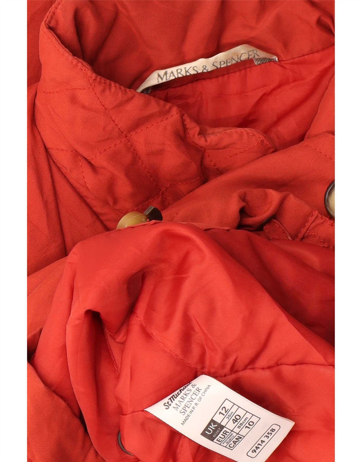 Marks & Spencer Dame Hætte Windbreaker Frakke UK 12 Medium Orange