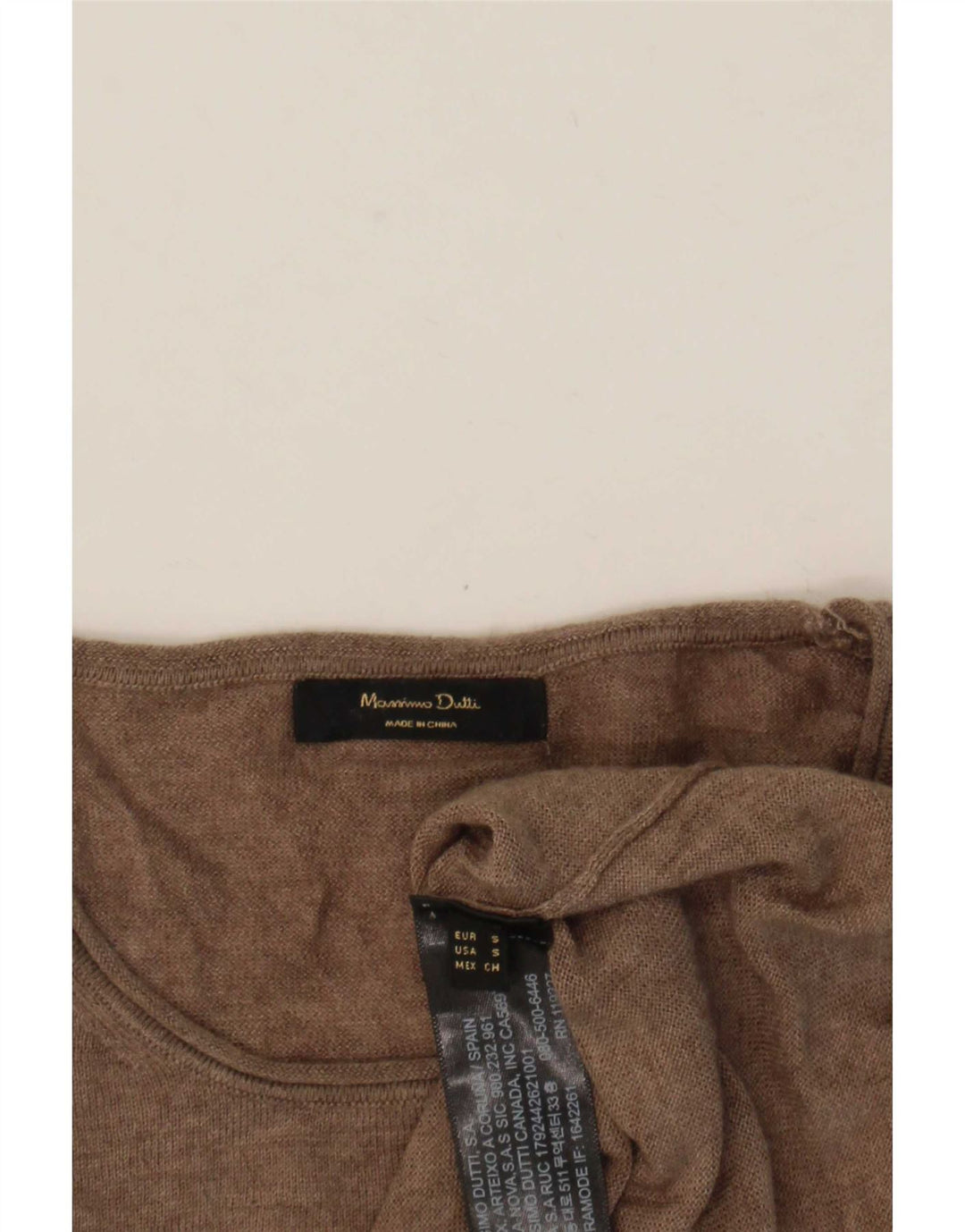 Massimo Dutti Dame Jumper Sweater UK 10 Lille Brun