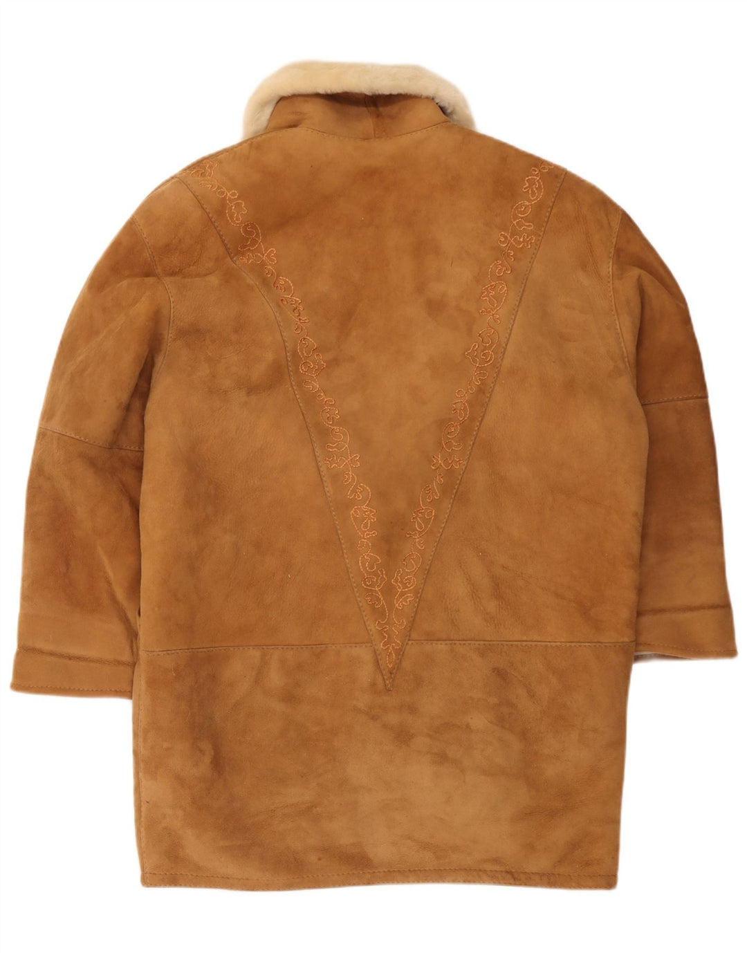 Vintage Dame Oversized Shearling Coat IT 44 Medium Brown Shearling