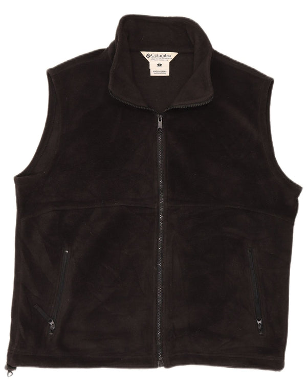 COLUMBIA Dame Fleece Gilet UK 16 Large Black Polyester