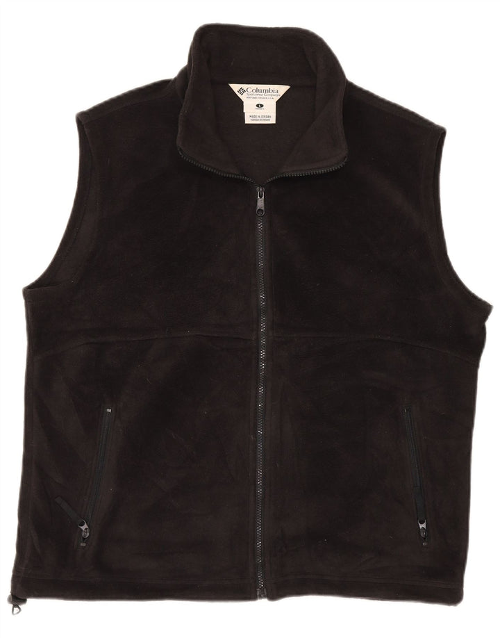 COLUMBIA Dame Fleece Gilet UK 16 Large Black Polyester