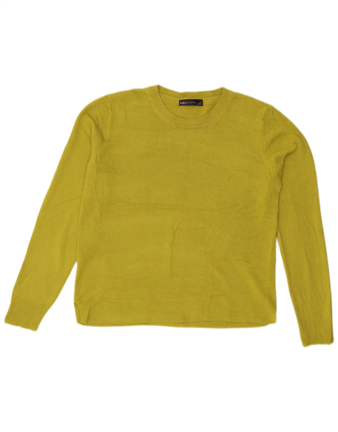 Marks & Spencer Dame sweater med rund hals DK 12 Medium Grøn Akryl