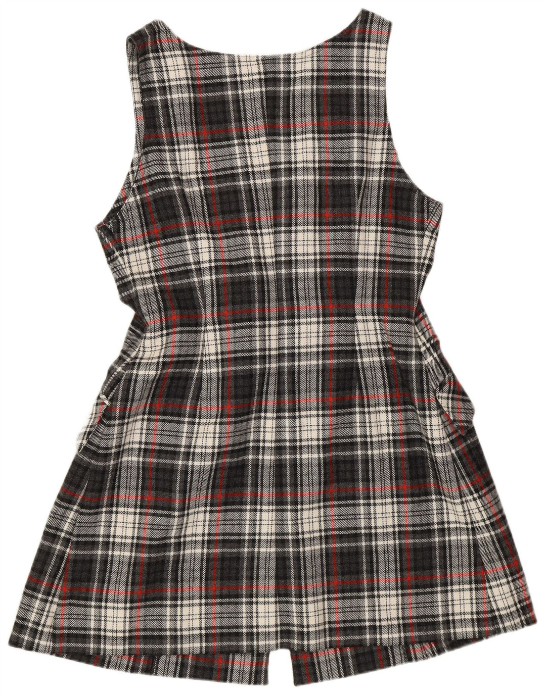 Vintage Kvinder Regular Fit Pinafore Dress IT 42 Medium Grey Plaid Retro