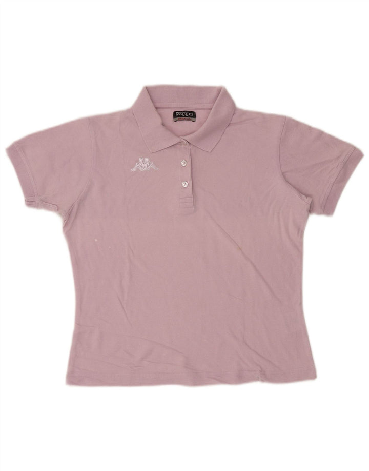 Kappa Dame Oversized Polo Shirt UK 10 Small Pink Bomuld