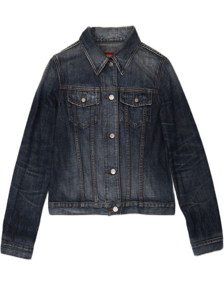 CARRERA Womens Crop Denim Jacket UK 10 Small Navy Blue Vintage Carrera and Second-Hand Carrera from Messina Hembry 