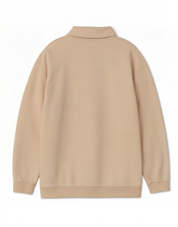 Zara Dame Polo Neck Sweatshirt Jumper UK 14 Medium Beige
