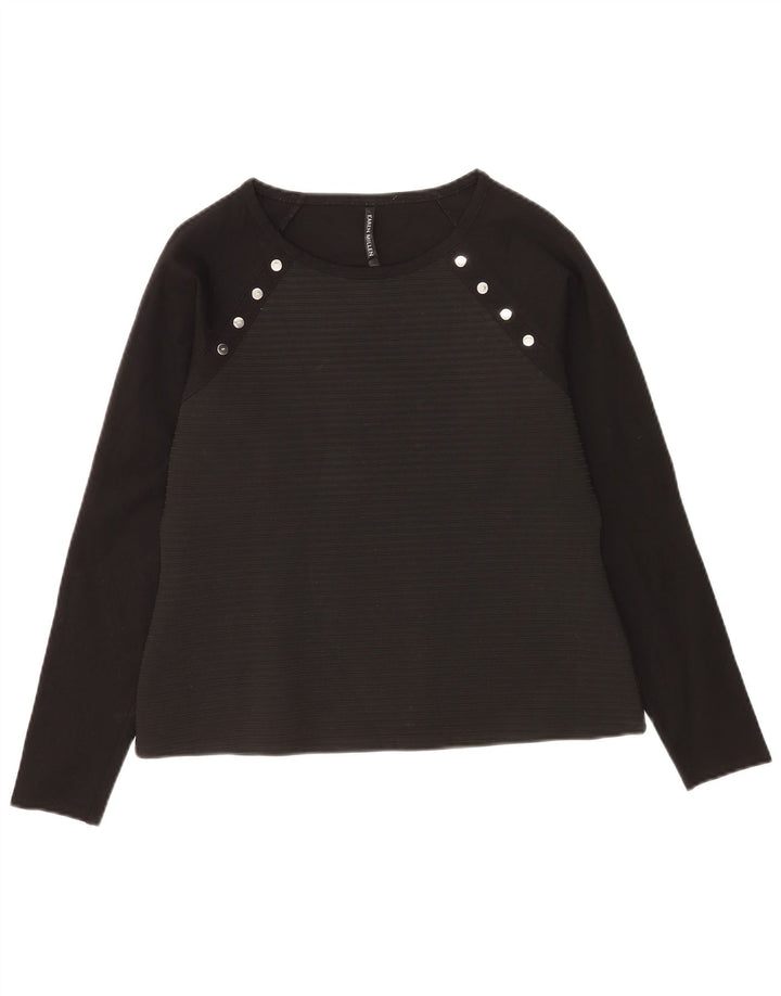 Karen Millen Dame Bluse Top UK 16 Stor Sort Stribet