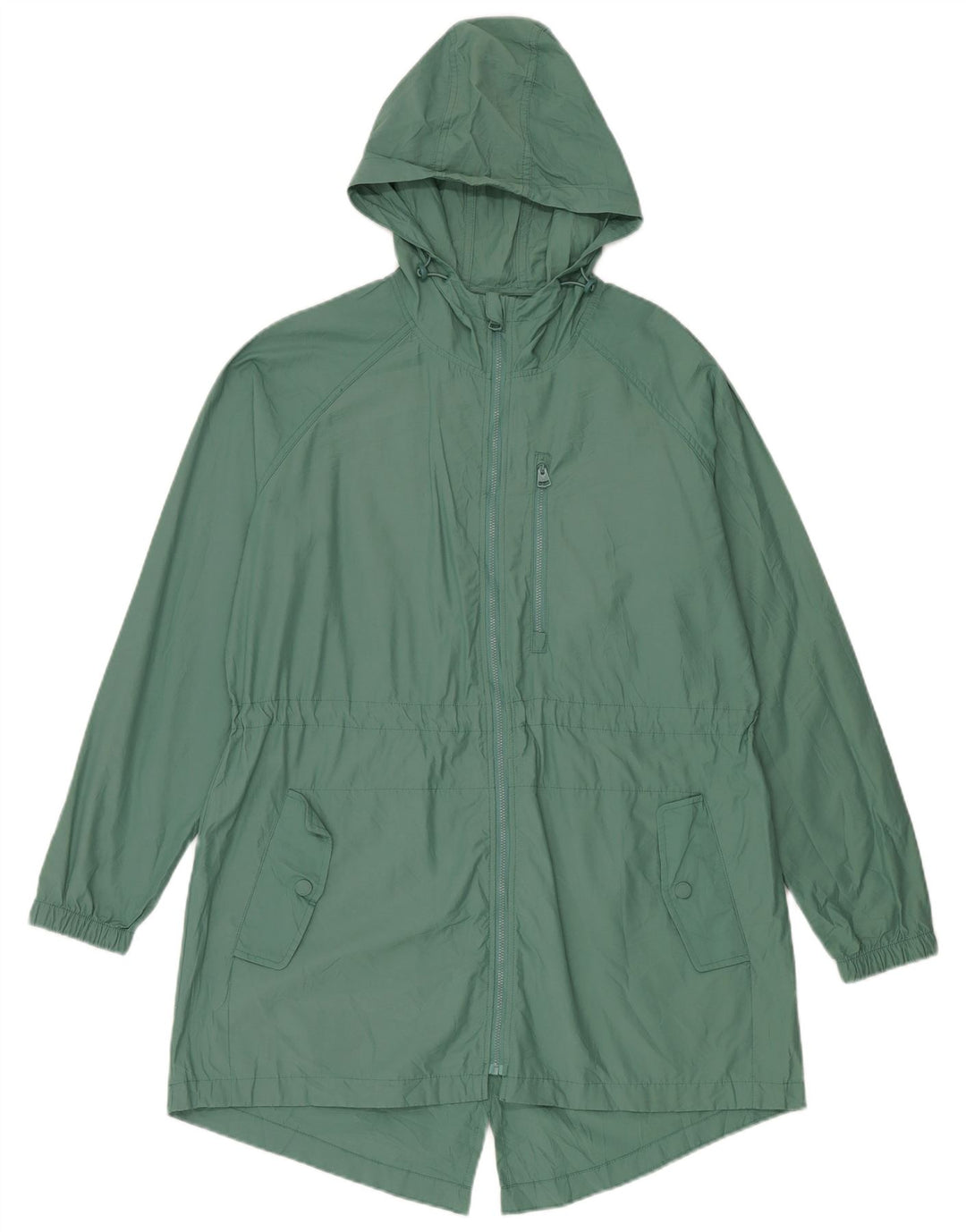 Fat Face Dame Hooded Parka Jacket UK 14 Large Green Bomuld