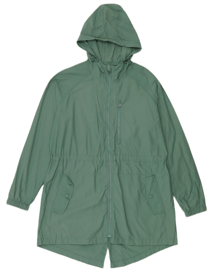Fat Face Dame Hooded Parka Jacket UK 14 Large Green Bomuld