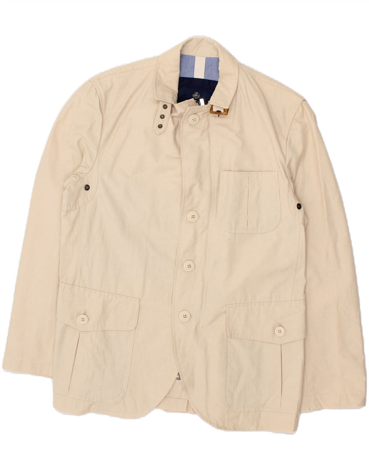 BERKELEY Mens Utility Jacket UK 38 Medium Beige Nylon Vintage Berkeley and Second-Hand Berkeley from Messina Hembry 