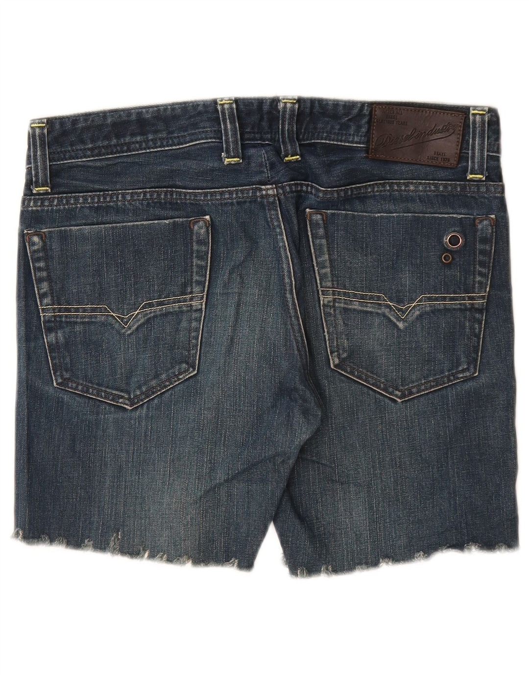 DIESEL Dame Viker Back Distressed Denim Shorts W30 Medium Blue Cotton