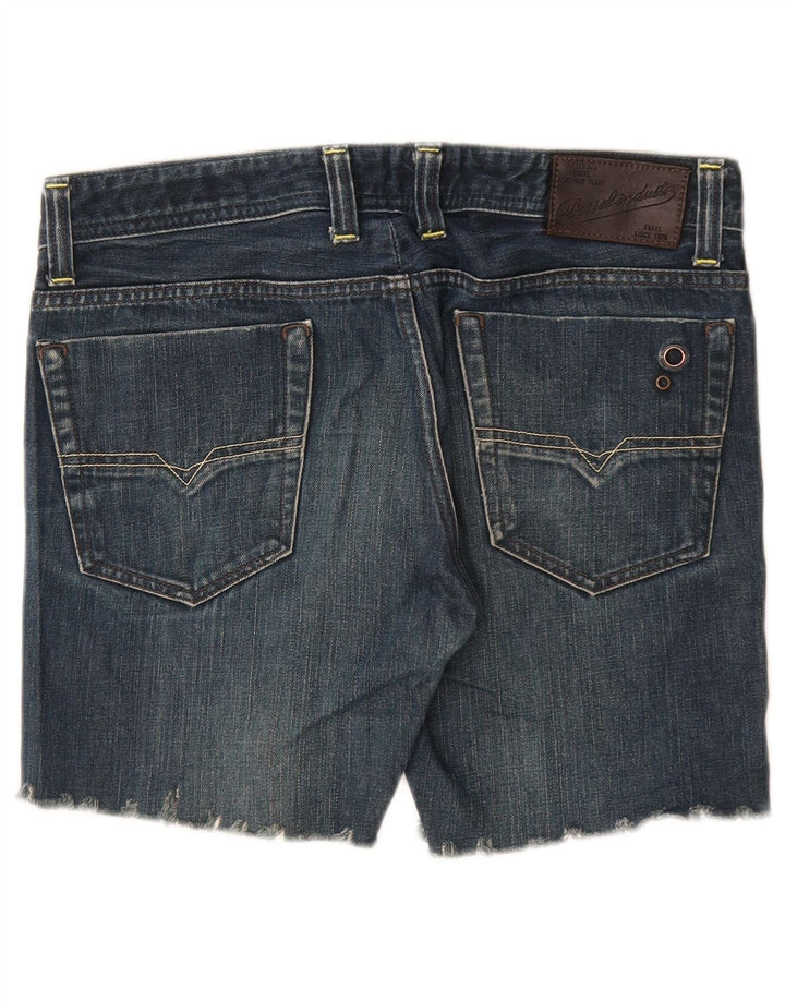 DIESEL Dame Viker Back Distressed Denim Shorts W30 Medium Blue Cotton