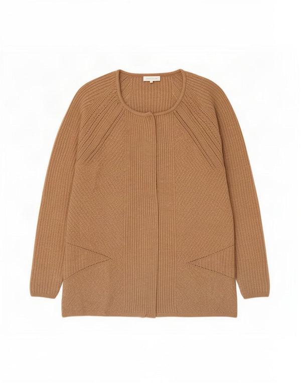 Marks & Spencer Dame Cardigan Sweater UK 16 Stor Beige Viscose