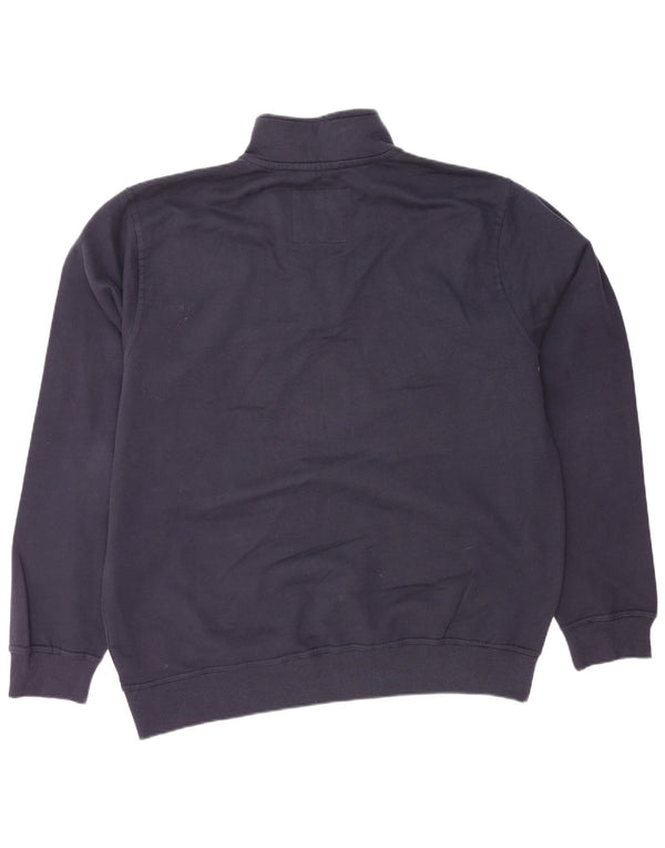 CREW TØJ Herre Zip Neck Sweatshirt Jumper 2XL Navy Blue Bomuld