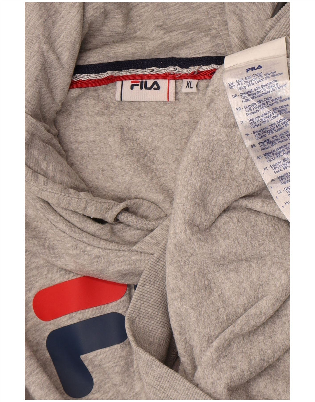 Fila Herre grafisk hættetrøje XL Grå bomuld