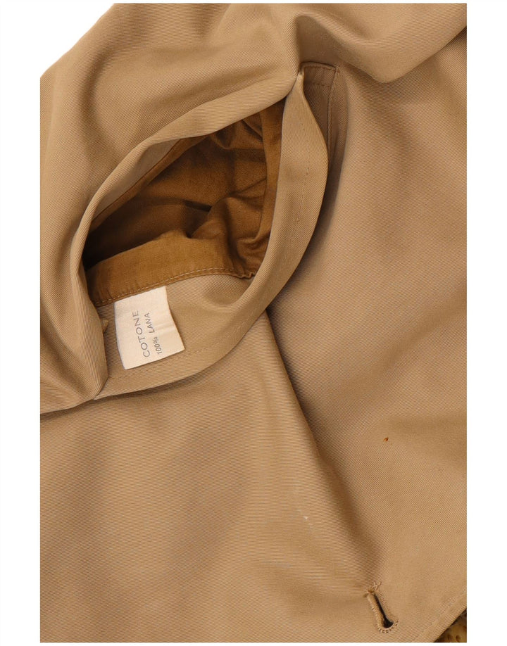 Vintage vendbar overfrakke til kvinder UK 14 Medium Beige ternet bomuld