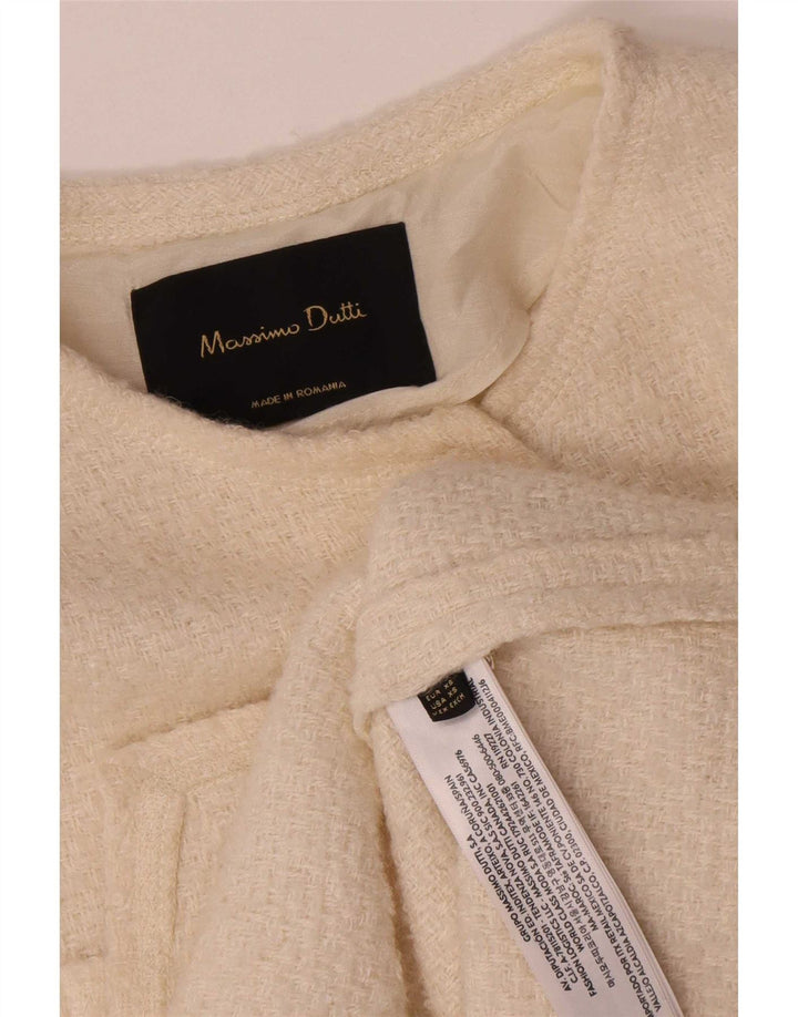 Massimo Dutti Dame 4-knaps oversize blazerjakke UK 6 XS Off White