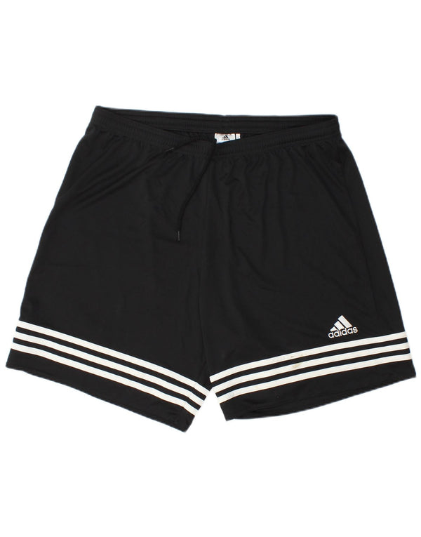 Adidas Herre Sportshorts XL W38 L7 Sortstribet Polyester Sports