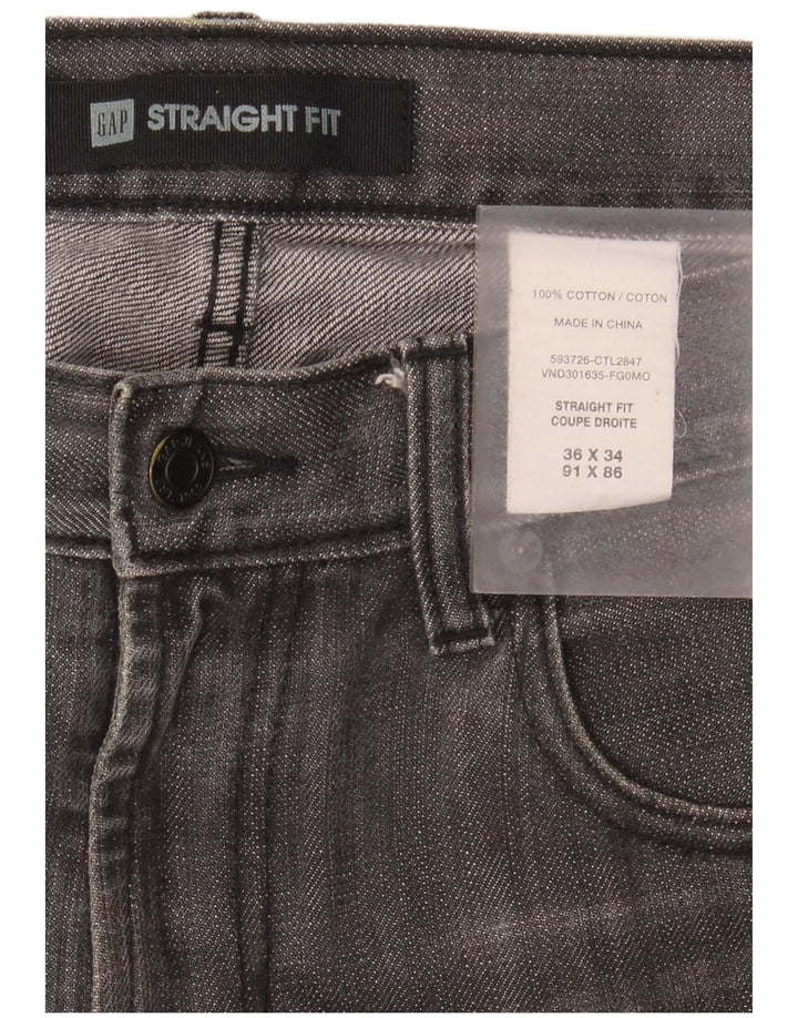 Gap Straight Jeans til mænd W36 L34 Grå Flecked Bomuld