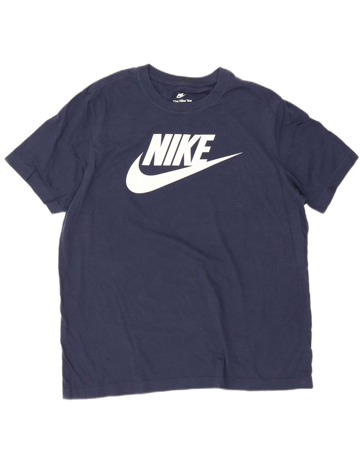 Nike grafisk T-shirt top til mænd, stor marineblå bomuld