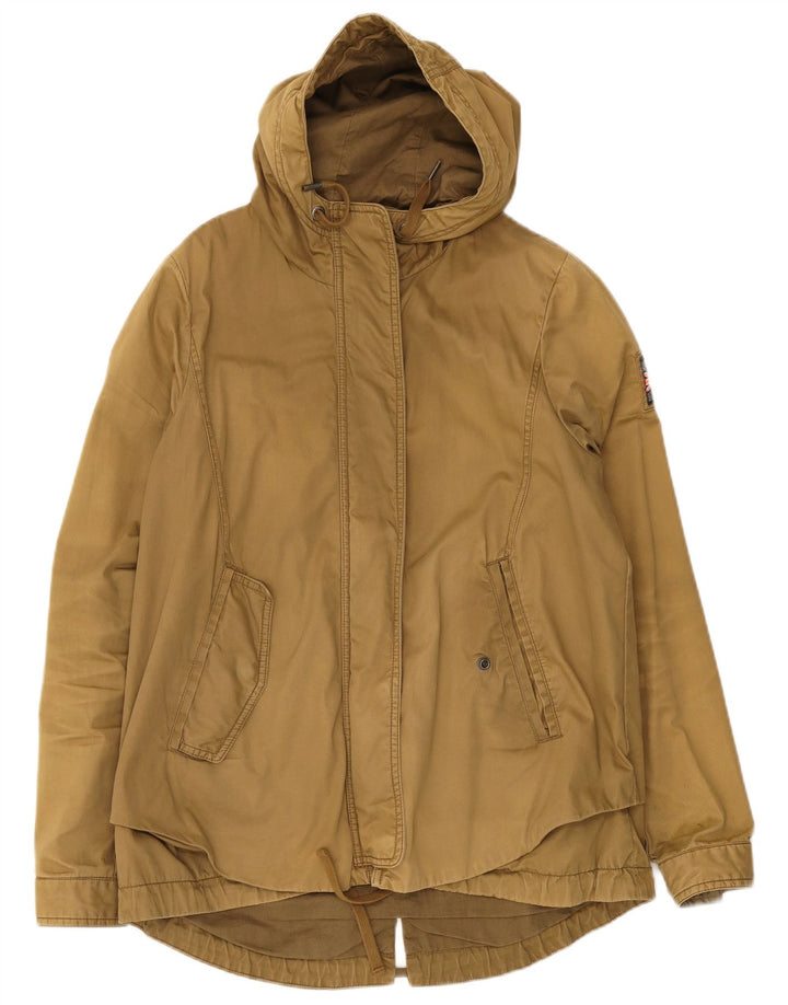 Superdry Parkajakke med hætte til kvinder UK 14 Medium Khaki Bomuld