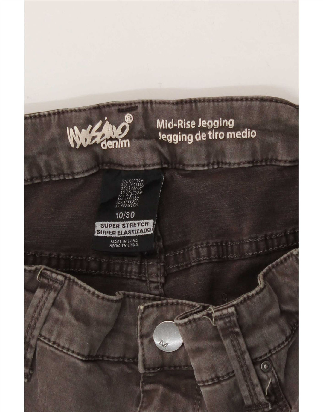 Mossimo Dame Super Strech Jegging Jeans US 10 Large W30 L27 Grå Bomuld