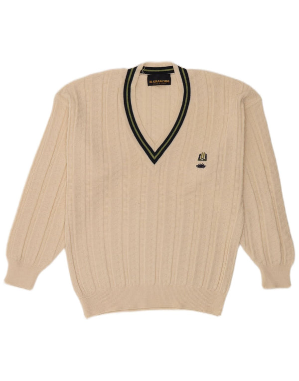 Il Granchio Herre V-hals sweater Medium Off White