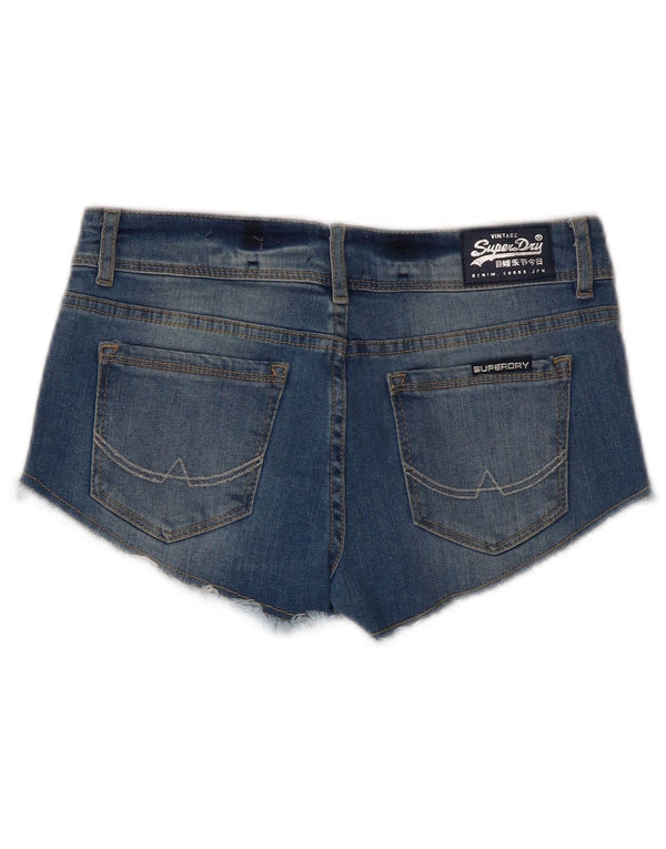 Superdry Womens Denim Shorts W26 Small Blue Cotton