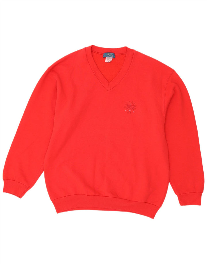 Enrico Coveri Herre Sweatshirt Jumper Stor Rød Bomuld