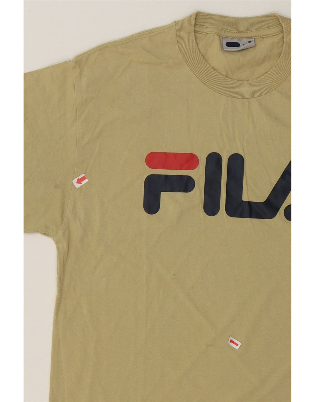 FILA Mens Graphic T-Shirt Top Small Beige Cotton Vintage Fila and Second-Hand Fila from Messina Hembry 