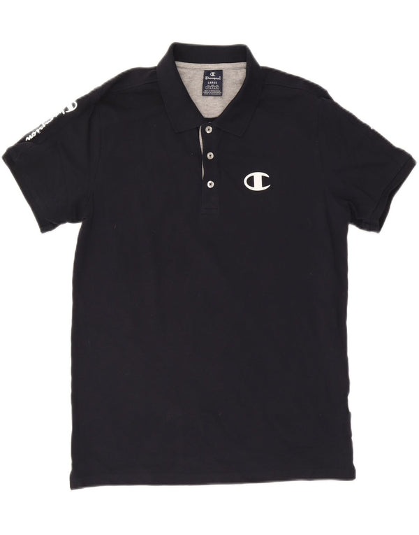 Champion Mens Graphic Polo Shirt Large Black