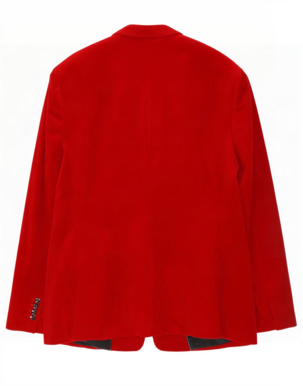 Zara Herre 2-knaps fløjlsblazerjakke EU 54 XL Rød Bomuld