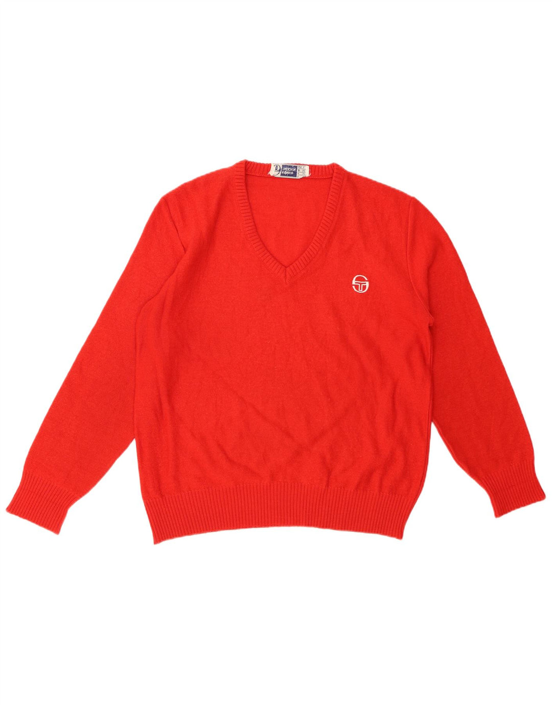 SERGIO TACCHINI Dame V-hals sweater UK 14 Large Red