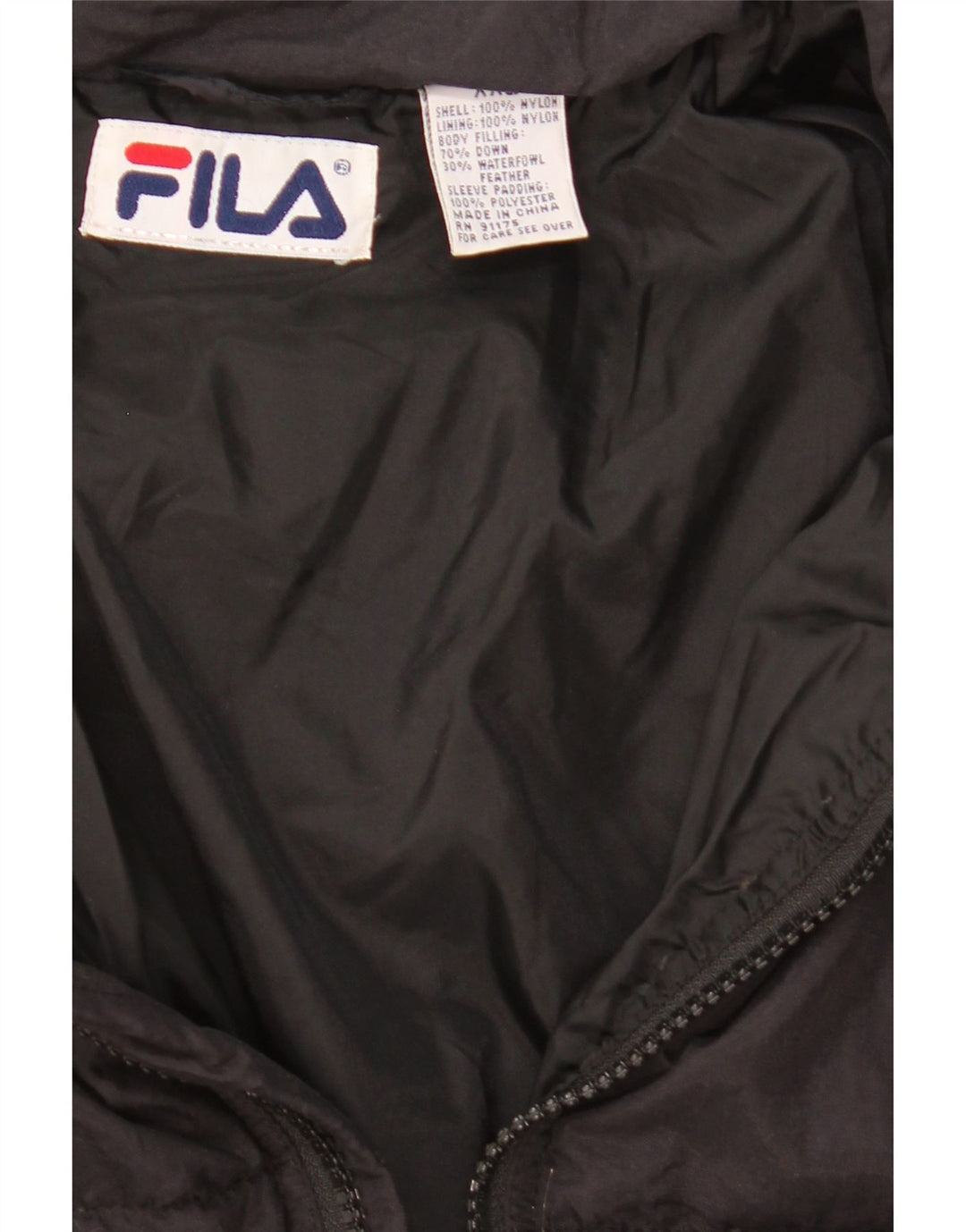 Fila Polstret Herrejakke UK 44 2XL Sort Nylon