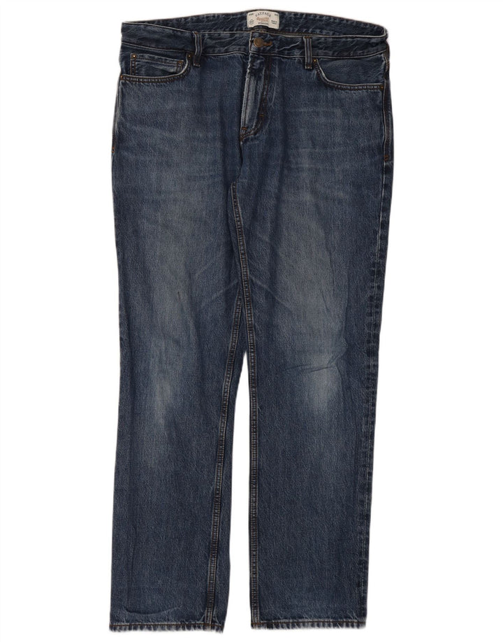Fat Face Herre Straight Jeans W36 L32 Blå Bomuld
