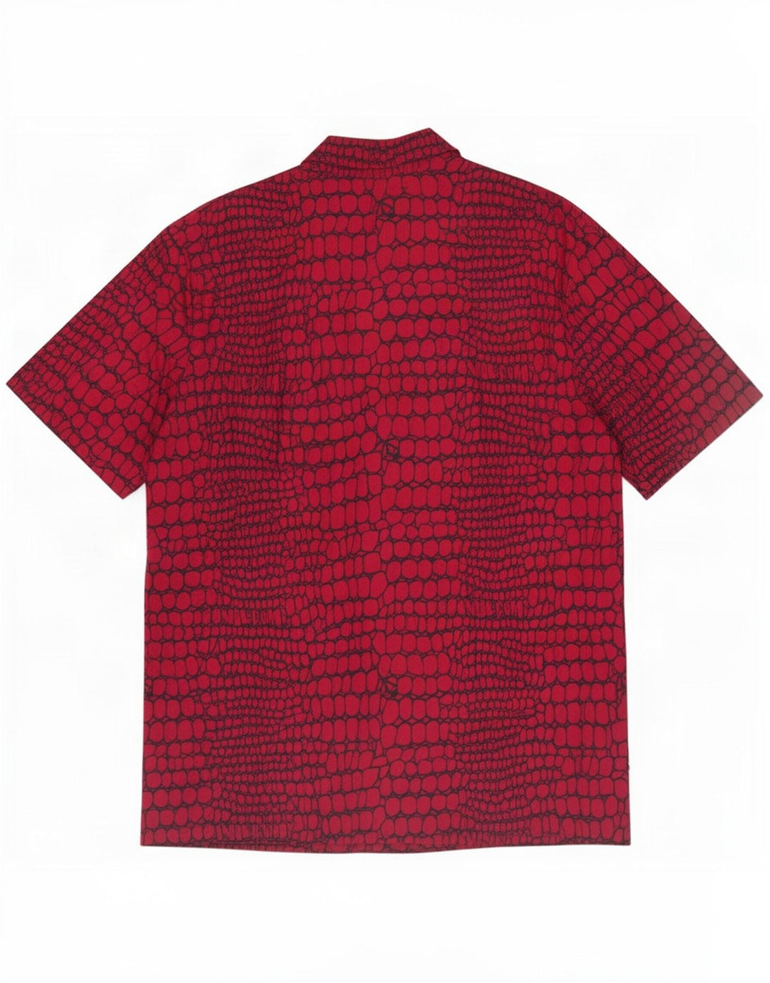 Volcom Herre kortærmet skjorte Medium rødt dyreprint