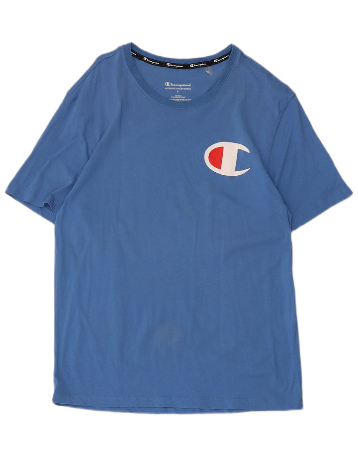 Champion Herre grafisk T-shirt top lille blå bomuld