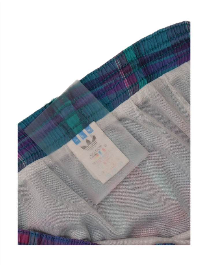 Adidas Badeshorts til mænd Large W36 L3 Turkis Plaid Retro