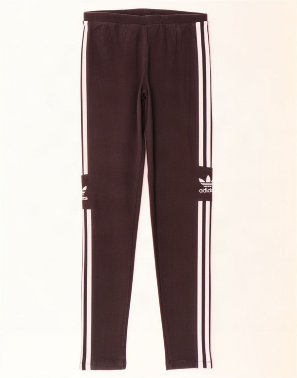Adidas Dame Grafiske Leggings UK 12 Medium Sort Bomuld