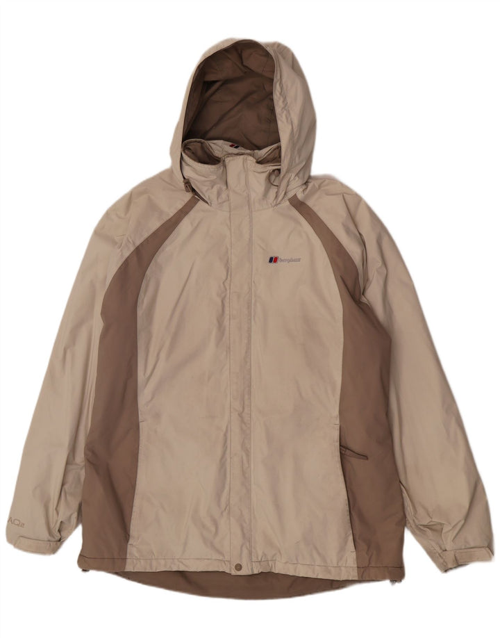 Berghaus Dame Oversized Windbreaker Jacket UK 14 Medium Beige Colourblock