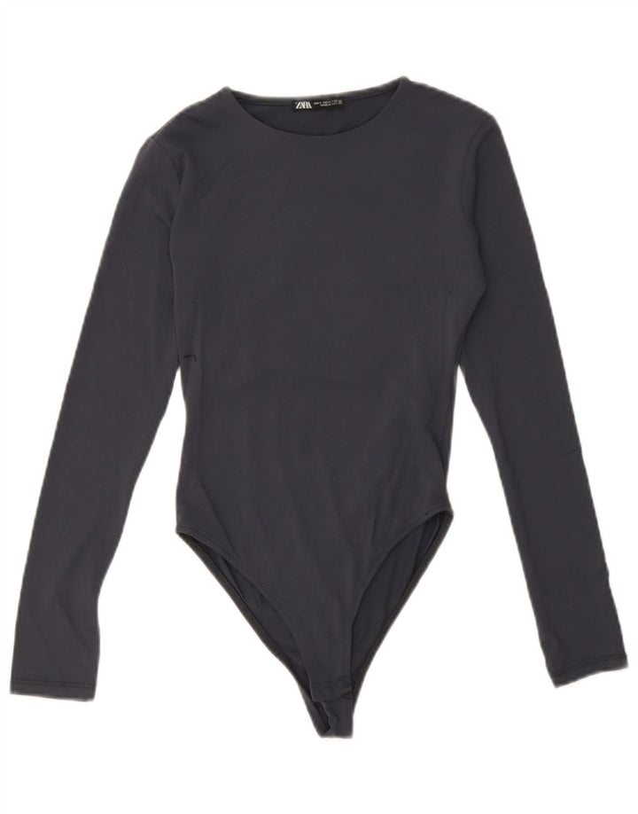 Zara langærmet bodysuit til kvinder UK 8 Lille marineblå polyamid